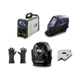 (Combo Enero) –  soldadora axt-257lcd 250 amperes axtech + mochila + guantes + careta + esquinas mag